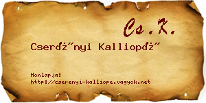 Cserényi Kalliopé névjegykártya